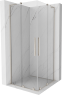 Mexen Velar L Duo sprchový kout posuvný 80 x 80 cm, transparentní, kartáčovaný nikl - 871-080-080-02-03-97
