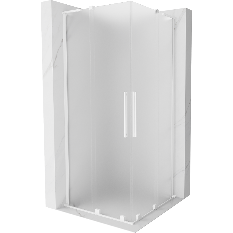 Mexen Velar L Duo sprchový kout posuvný 90 x 90 cm, matný, bílý - 871-090-090-02-33-20