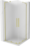 Mexen Velar L Duo sprchový kout posuvný 100 x 100 cm, námraza, zlatá kartáčovaná - 871-100-100-02-33-55