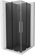 Mexen Velar L Duo sprchový kout posuvný 80 x 80 cm, grafit, kartáčovaný nikl - 871-080-080-02-43-97
