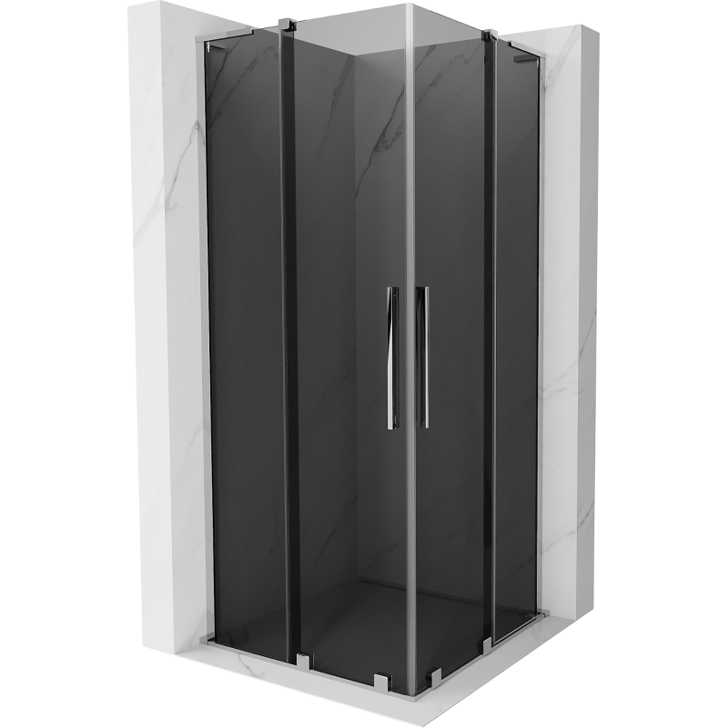 Mexen Velar L Duo posuvná sprchová kabina 80 x 80 cm, grafit, chrom - 871-080-080-02-43-01