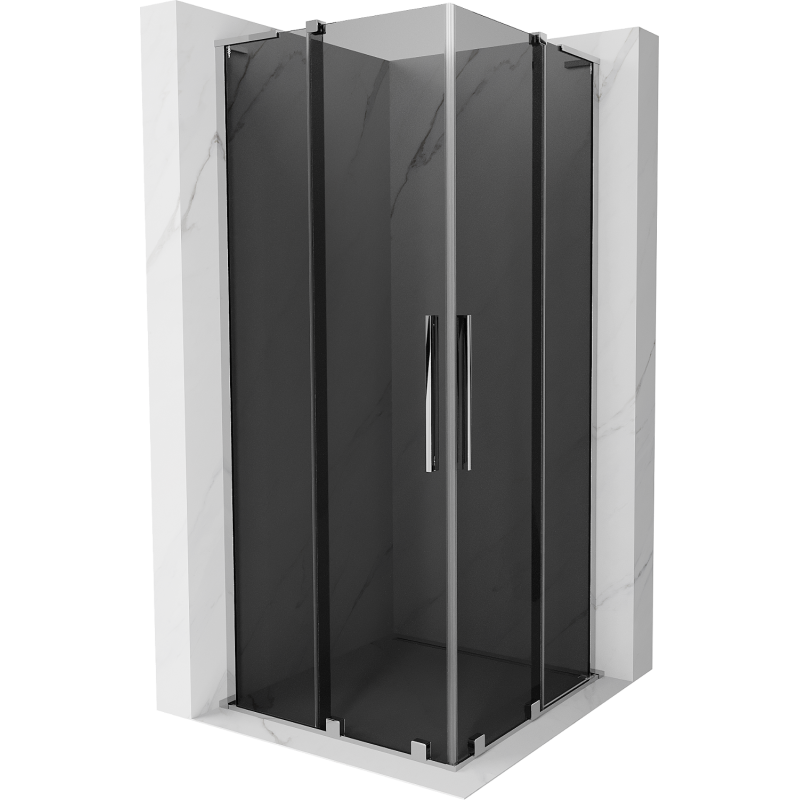 Mexen Velar L Duo posuvná sprchová kabina 90 x 90 cm, grafit, chrom - 871-090-090-02-43-01