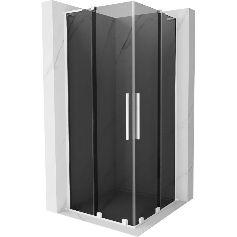 Mexen Velar L Duo posuvná sprchová kabina 80 x 80 cm, grafit, bílá - 871-080-080-02-43-20