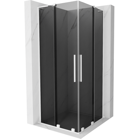 Mexen Velar L Duo posuvná sprchová kabina 80 x 80 cm, grafit, bílá - 871-080-080-02-43-20
