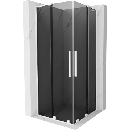 Mexen Velar L Duo sprchová kabina posuvná 90 x 90 cm, grafit, bílá - 871-090-090-02-43-20