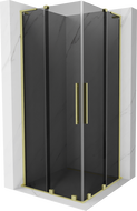 Mexen Velar L Duo sprchový kout posuvný 80 x 80 cm, grafit, zlatý kartáčovaný - 871-080-080-02-43-55