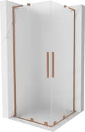 Mexen Velar L Duo posuvná sprchová kabina 100 x 100 cm, mráz, kartáčovaná měď - 871-100-100-02-33-65
