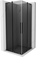 Mexen Velar L Duo posuvná sprchová kabina 80 x 80 cm, grafit, kartáčovaná gun gray - 871-080-080-02-43-66