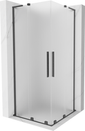 Mexen Velar L Duo posuvná sprchová kabina 90 x 90 cm, mat, kartáčovaná gun gray - 871-090-090-02-33-66