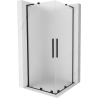 Mexen Velar L Duo sprchový kout posuvný 80 x 80 cm, matný, černý - 871-080-080-02-33-70