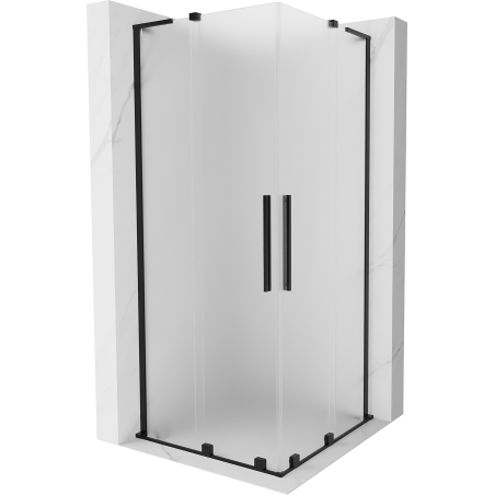 Mexen Velar L Duo posuvná sprchová kabina 90 x 90 cm, matná, černá - 871-090-090-02-33-70