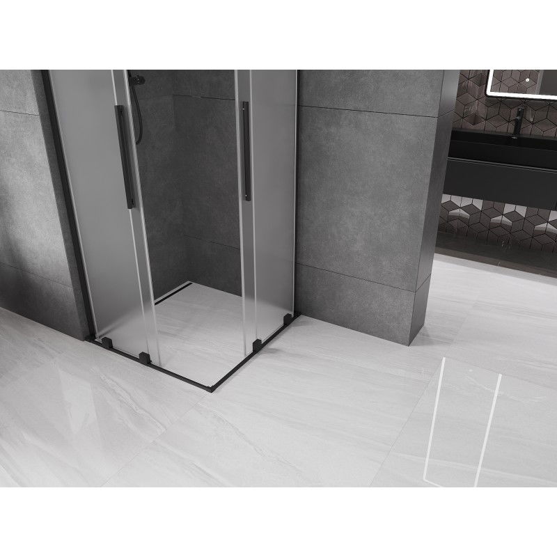 Mexen Velar L Duo posuvná sprchová kabina 90 x 90 cm, matná, černá - 871-090-090-02-33-70