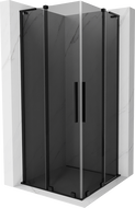 Mexen Velar L Duo sprchový kout posuvný 80 x 80 cm, grafit, černý - 871-080-080-02-43-70
