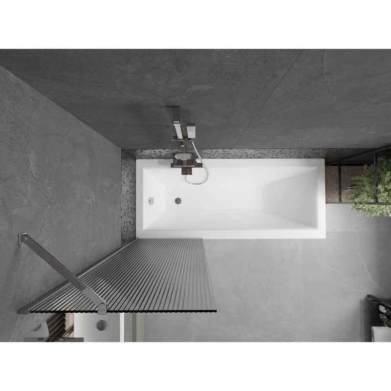 Mexen Next vanová zástěna jednokřídlá 60 x 150 cm, proužky, chrom - 895-060-000-00-09-01