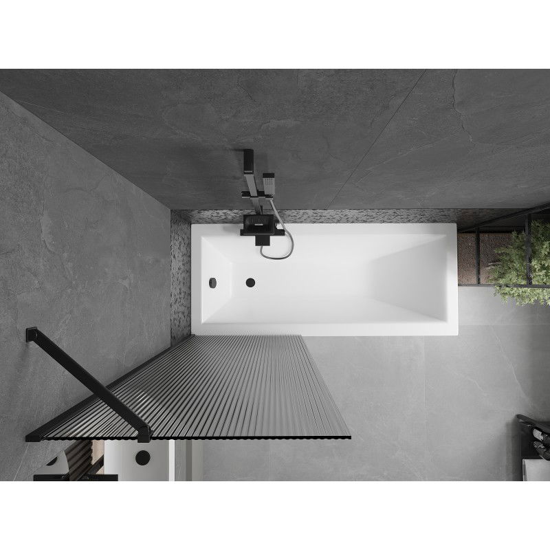 Mexen Next vanová zástěna 1-dílná 70 x 150 cm, pruhy, černá - 895-070-000-00-09-70