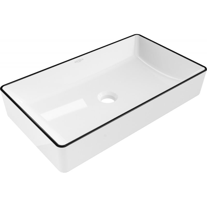 Mexen Nadia umyvadlo na desku 62 x 35 cm, bílá/černá - 21616007