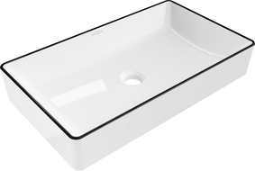 Mexen Nadia umyvadlo na desku 62 x 35 cm, bílá/černá - 21616007