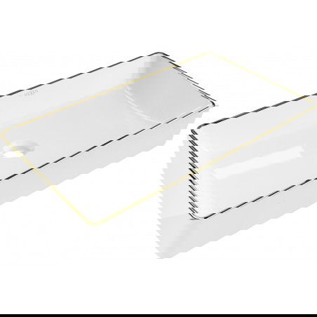 Mexen Nadia umyvadlo na desku 62 x 35 cm, bílá/zlatý okraj - 21616005