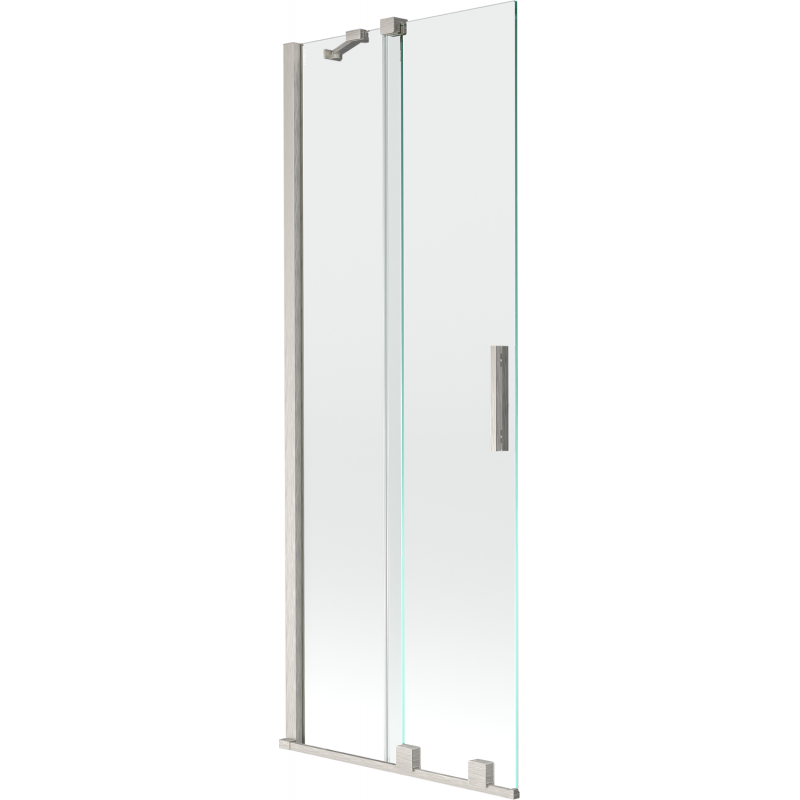 Mexen Velar vanová zástěna 2-dílná posuvná 75 x 150 cm, transparentní, kartáčovaný nikl - 896-075-000-01-97