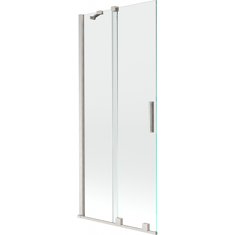Mexen Velar 2-křídlová vysouvací vanová zástěna 80 x 150 cm, transparentní, kartáčovaný nikl - 896-080-000-01-97