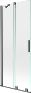 Mexen Velar 2křídlá posuvná vanová zástěna 80 x 150 cm, transparentní, gun metal - 896-080-000-01-95