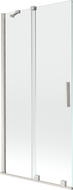 Mexen Velar vanová zástěna 2křídlová posuvná 90 x 150 cm, transparentní, kartáčovaný nikl - 896-090-000-01-97