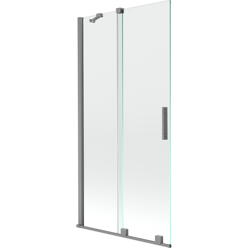 Mexen Velar dvoudílná posuvná vanová zástěna 95 x 150 cm, transparentní, gun metal - 896-095-000-01-95