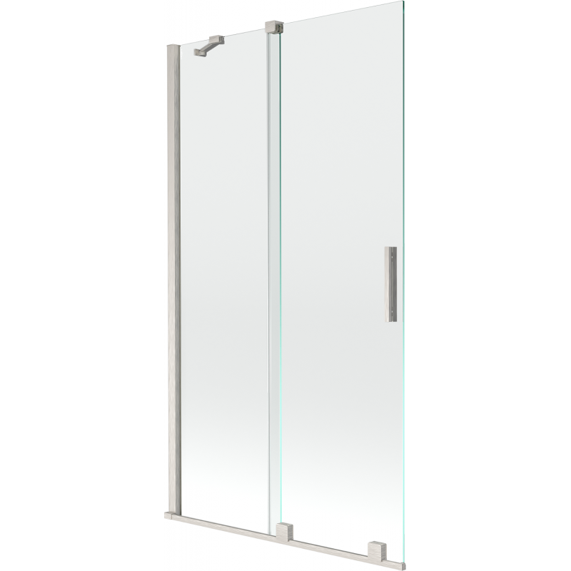 Mexen Velar sprchová zástěna dvoudílná posuvná 100 x 150 cm, transparentní, kartáčovaný nikl - 896-100-000-01-97