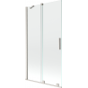 Mexen Velar sprchová zástěna dvoudílná posuvná 100 x 150 cm, transparentní, kartáčovaný nikl - 896-100-000-01-97