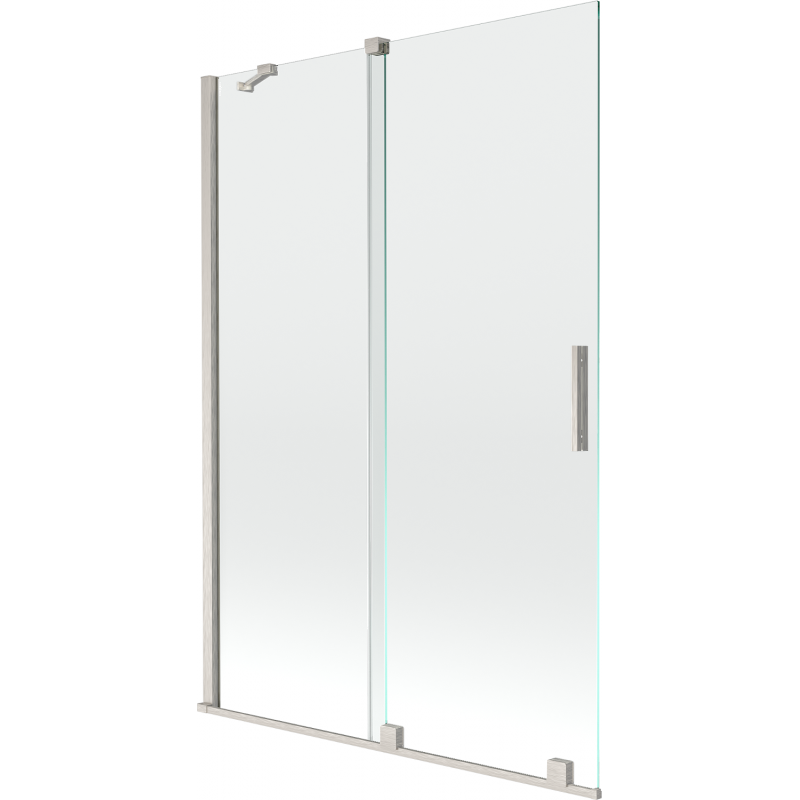 Mexen Velar vanaový paravan, 2-křídlý posuvný 120 x 150 cm, transparentní, kartáčovaný nikl - 896-120-000-01-97