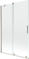 Mexen Velar vanaový paravan, 2-křídlý posuvný 120 x 150 cm, transparentní, kartáčovaný nikl - 896-120-000-01-97