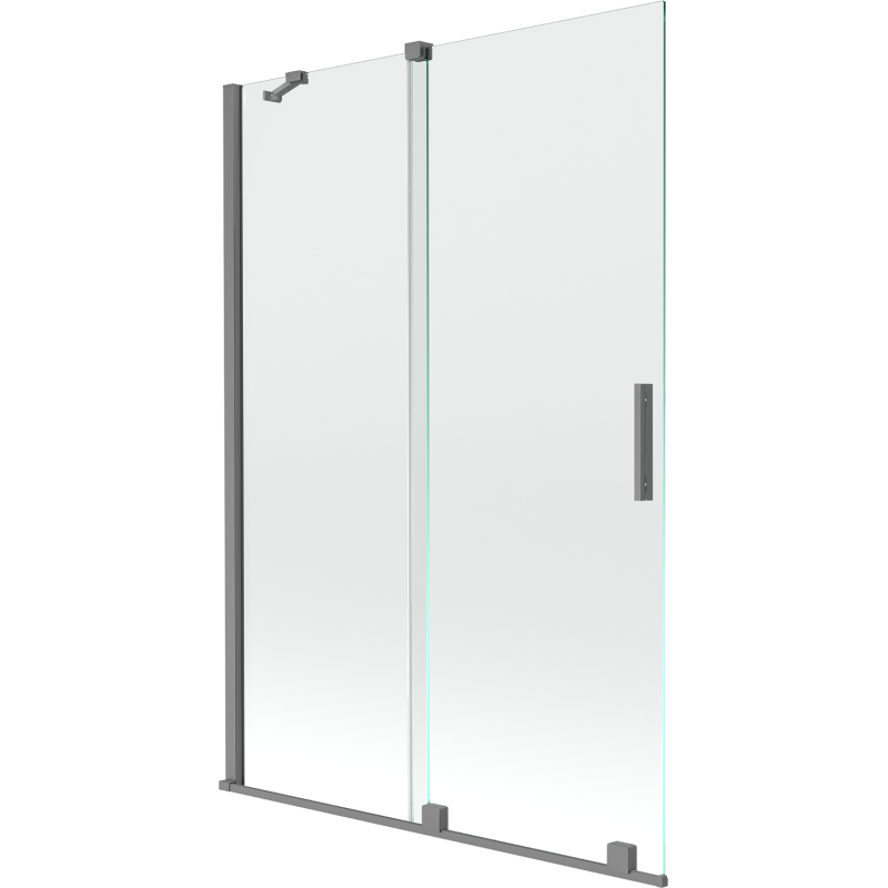 Mexen Velar dvoukřídlá posuvná vanová zástěna 120 x 150 cm, transparentní, gun metal - 896-120-000-01-95