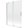 Mexen Velar vanová zástěna dvoukřídlá posuvná 130 x 150 cm, transparentní, kartáčovaný nikl - 896-130-000-01-97