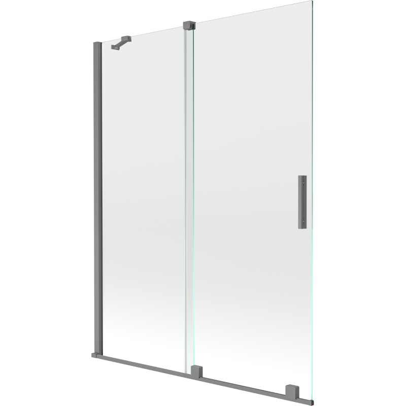 Mexen Velar posuvná dvojkřídlá vanová zástěna 130 x 150 cm, transparentní, gun metal - 896-130-000-01-95