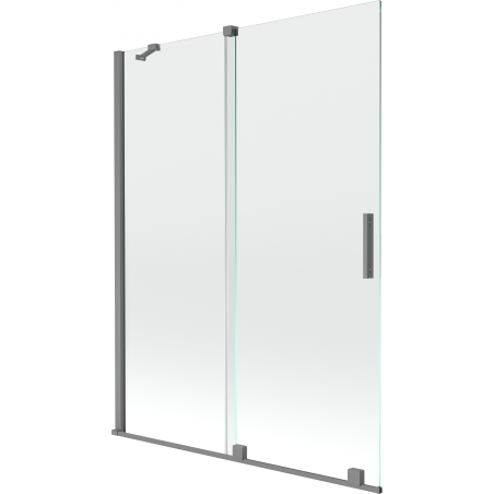 Mexen Velar posuvná dvojkřídlá vanová zástěna 130 x 150 cm, transparentní, gun metal - 896-130-000-01-95