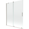 Mexen Velar vanová zástěna 2-křídlová posuvná 140 x 150 cm, transparentní, kartáčovaný nikl - 896-140-000-01-97