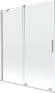 Mexen Velar vanová zástěna 2-křídlová posuvná 140 x 150 cm, transparentní, kartáčovaný nikl - 896-140-000-01-97