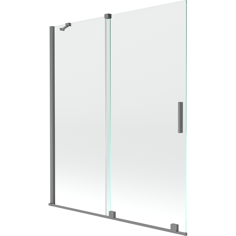 Mexen Velar dvoukřídlá posuvná vanová zástěna 140 x 150 cm, transparentní, gun metal - 896-140-000-01-95