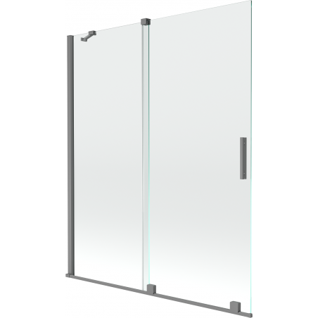 Mexen Velar dvoukřídlá posuvná vanová zástěna 140 x 150 cm, transparentní, gun metal - 896-140-000-01-95