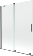 Mexen Velar dvoukřídlá posuvná vanová zástěna 140 x 150 cm, transparentní, gun metal - 896-140-000-01-95