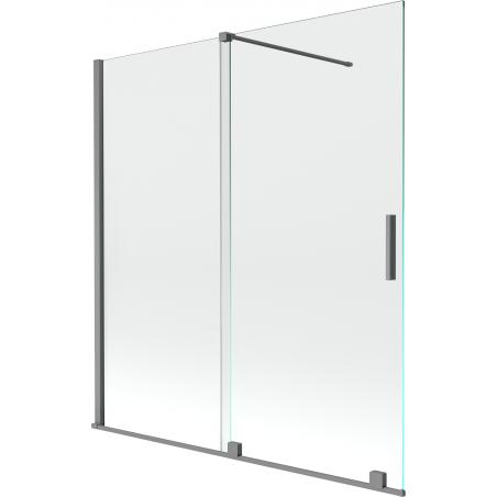 Mexen Velar dvoukřídlá sprchová zástěna, posuvná, 150 x 150 cm, transparentní, gun metal - 896-150-000-01-95