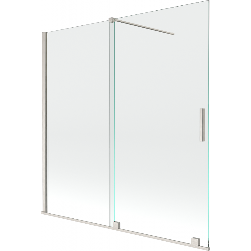 Mexen Velar sprchový paravan 2dílný posuvný 160 x 150 cm, transparentní, kartáčovaný nikl - 896-160-000-01-97