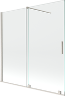 Mexen Velar sprchový paravan 2dílný posuvný 160 x 150 cm, transparentní, kartáčovaný nikl - 896-160-000-01-97