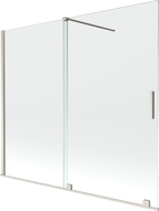 Mexen Velar vanová zástěna 2dílná posuvná 180 x 150 cm, transparentní, kartáčovaný nikl - 896-180-000-01-97