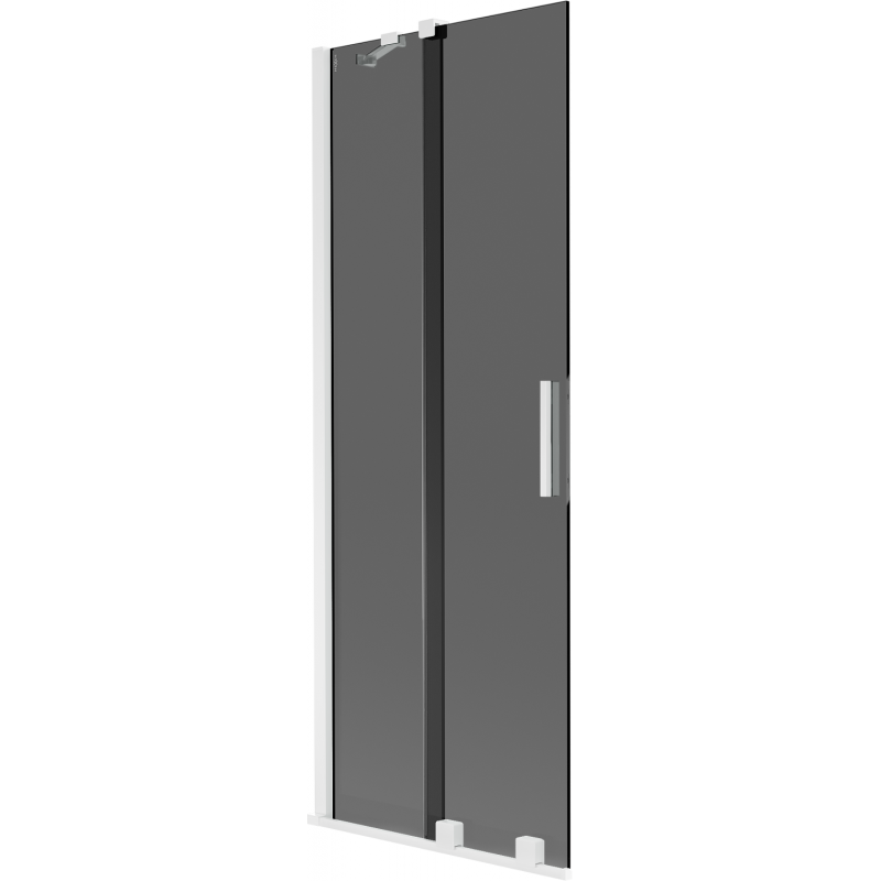Mexen Velar vanová zástěna 2křídlová posuvná 70 x 150 cm, grafit, bílá - 896-070-000-41-20