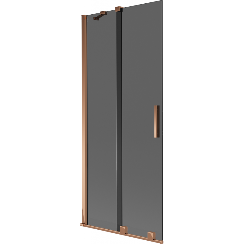 Mexen Velar vanová zástěna dvoukřídlá posuvná 80 x 150 cm, grafit, růžové zlato - 896-080-000-41-60