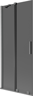 Mexen Velar vanová zástěna 2-křídlová posuvná 80 x 150 cm, grafitová, gun gray kartáčovaná - 896-080-000-41-66