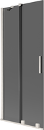 Mexen Velar vanová zástěna 2dveřová posuvná 80 x 150 cm, grafit, kartáčovaný nikl - 896-080-000-41-97