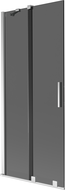 Mexen Velar sprchová zástěna dvoukřídlá posuvná 85 x 150 cm, grafit, chrom - 896-085-000-41-01