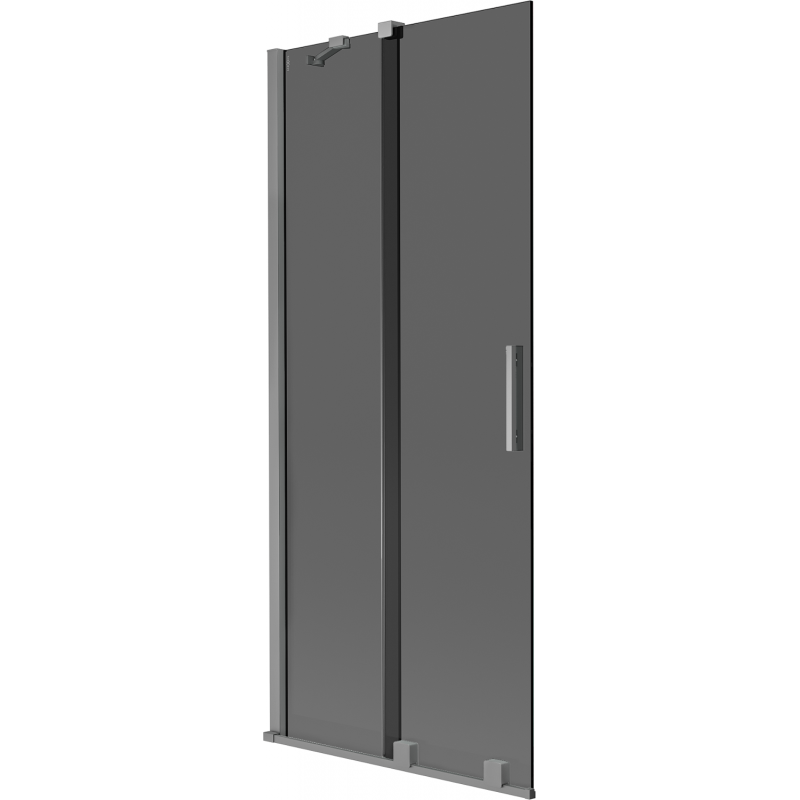 Mexen Velar vanová zástěna 2křídlová posuvná 85 x 150 cm, grafit, gun metal - 896-085-000-41-95